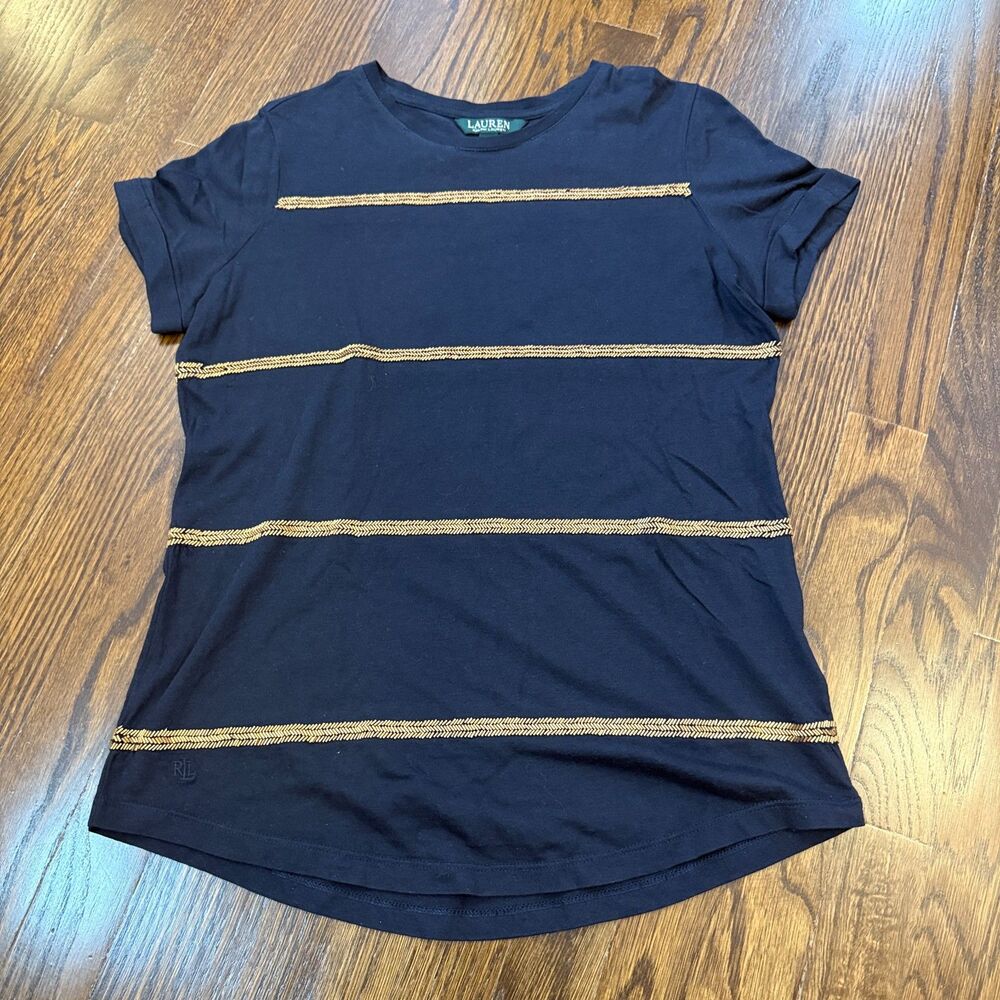 Lauren Ralph Lauren, Navy T Shirt, Women's XS, EUC